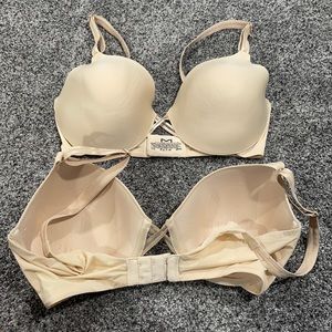 Maidenform 34DD tan cross front tan bra. Push up